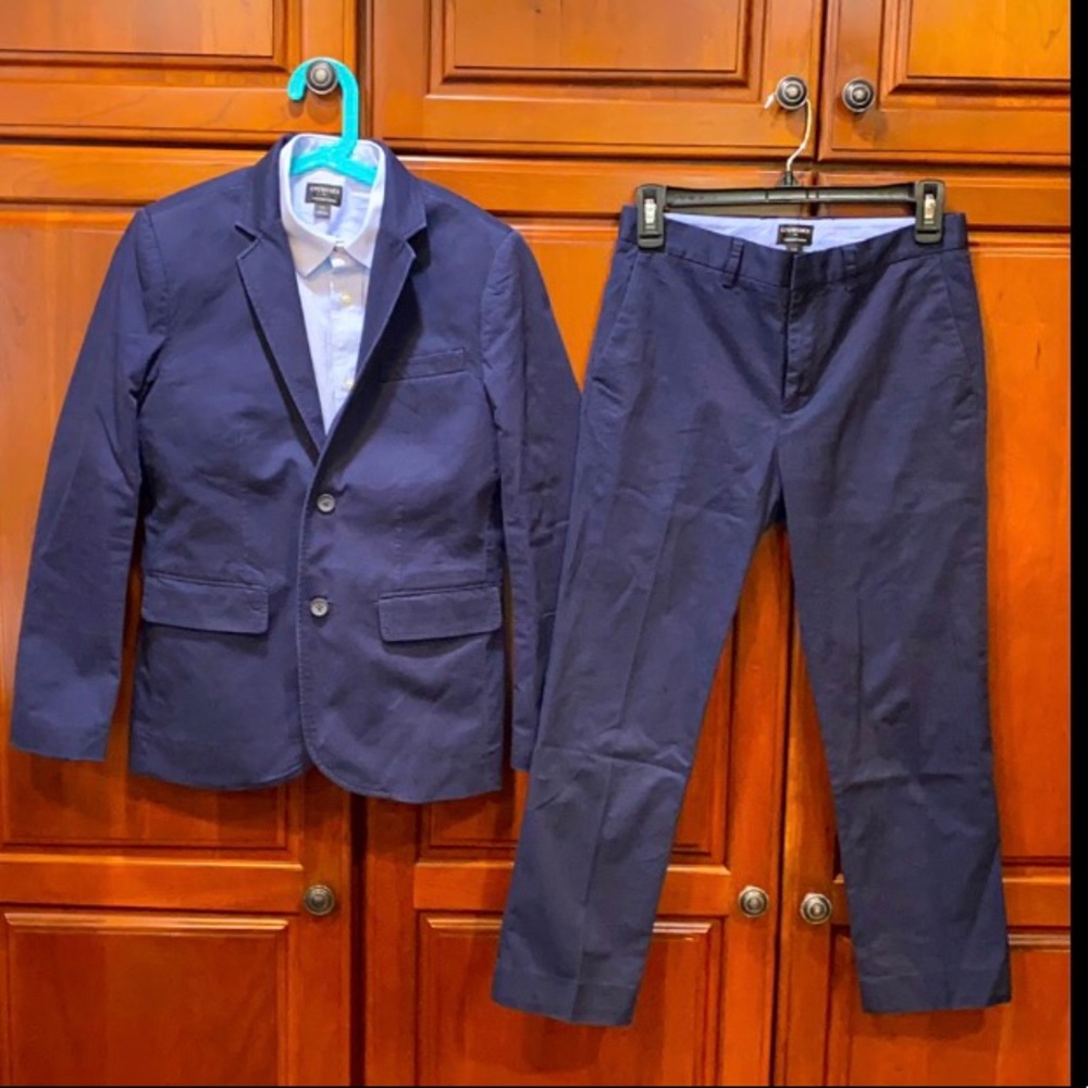 JCrew Crewcut Thompson Suit and Shirt in Flex Chino Dark Pacific